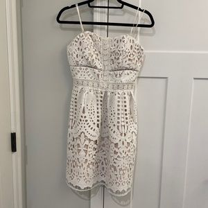 Adelyn Rae White Lace Strapless Dress